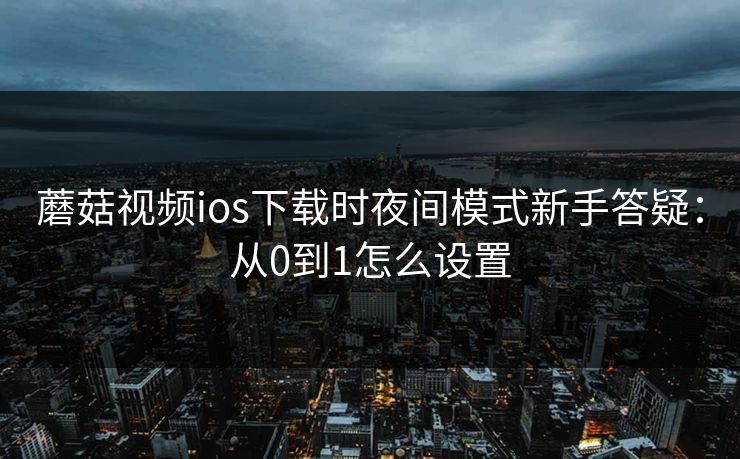 蘑菇视频ios下载时夜间模式新手答疑：从0到1怎么设置