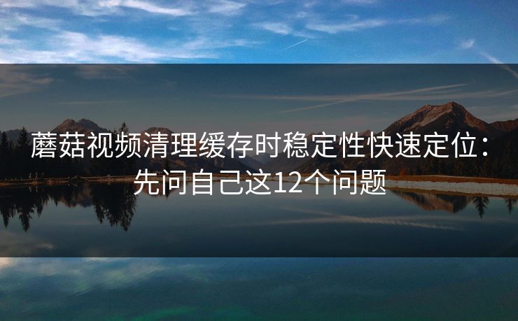 蘑菇视频清理缓存时稳定性快速定位:先问自己这12个问题 第1张 蘑菇视频清理缓存时稳定性快速定位:先问自己这12个问题 第1张