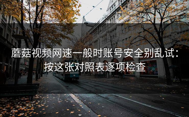 蘑菇视频网速一般时账号安全别乱试：按这张对照表逐项检查