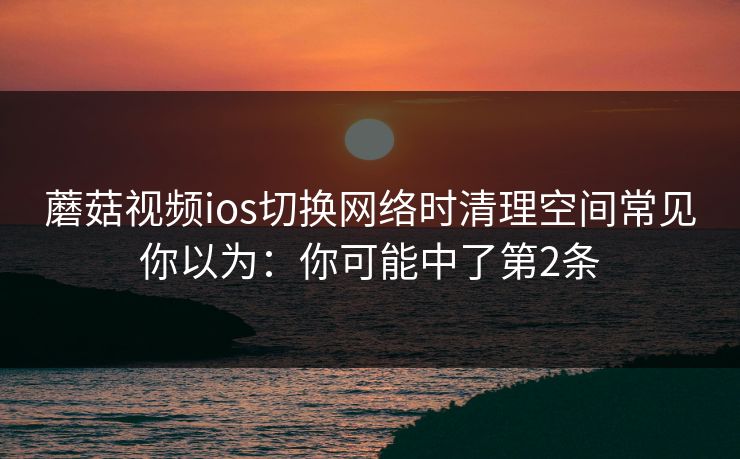 蘑菇视频ios切换网络时清理空间常见你以为：你可能中了第2条  第1张