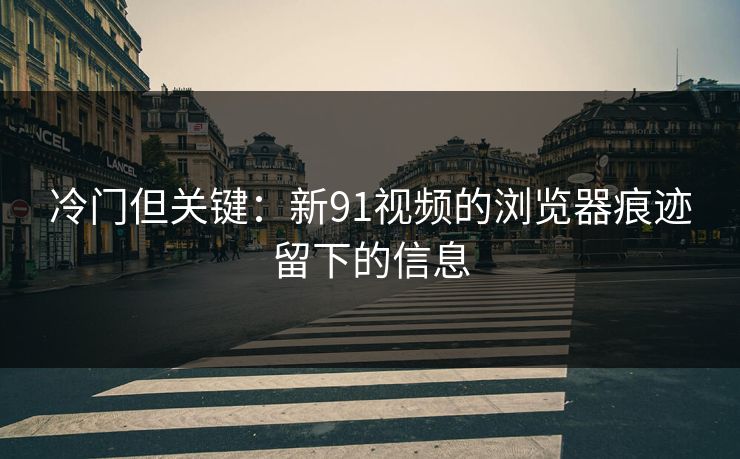 冷门但关键:新91视频的浏览器痕迹留下的信息 第1张 冷门但关键:新91视频的浏览器痕迹留下的信息 第1张
